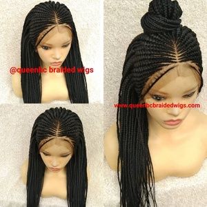 Braided wig: Center part cornrow wig preorder only